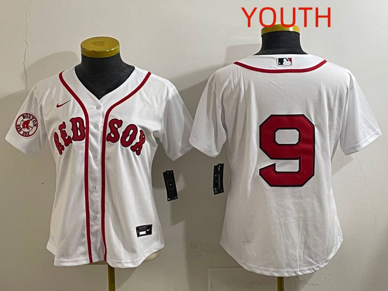 Youth Boston Red Sox #9 No Name White Game 2025 Nike MLB Jersey style 5->youth mlb jersey->Youth Jersey